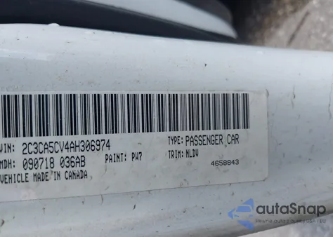 2010 Chrysler 300 Touring/Signature Series/Executive Series from USA, damaged, VIN 2C3CA5CV4AH306974